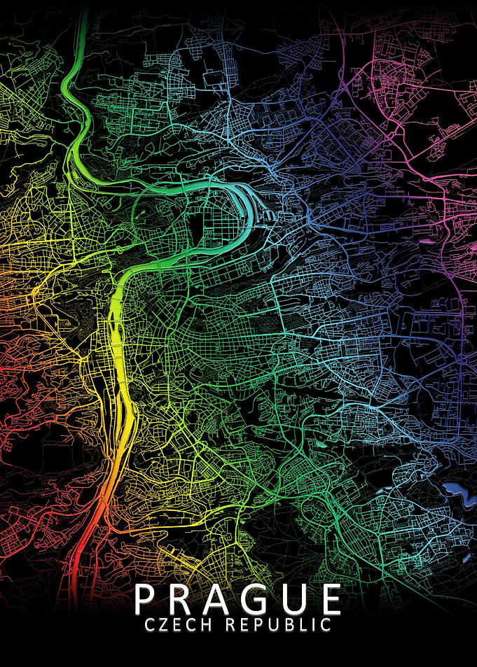 Prague Rainbow City Map