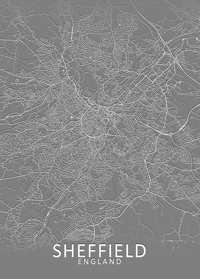 Sheffield Grey City Map