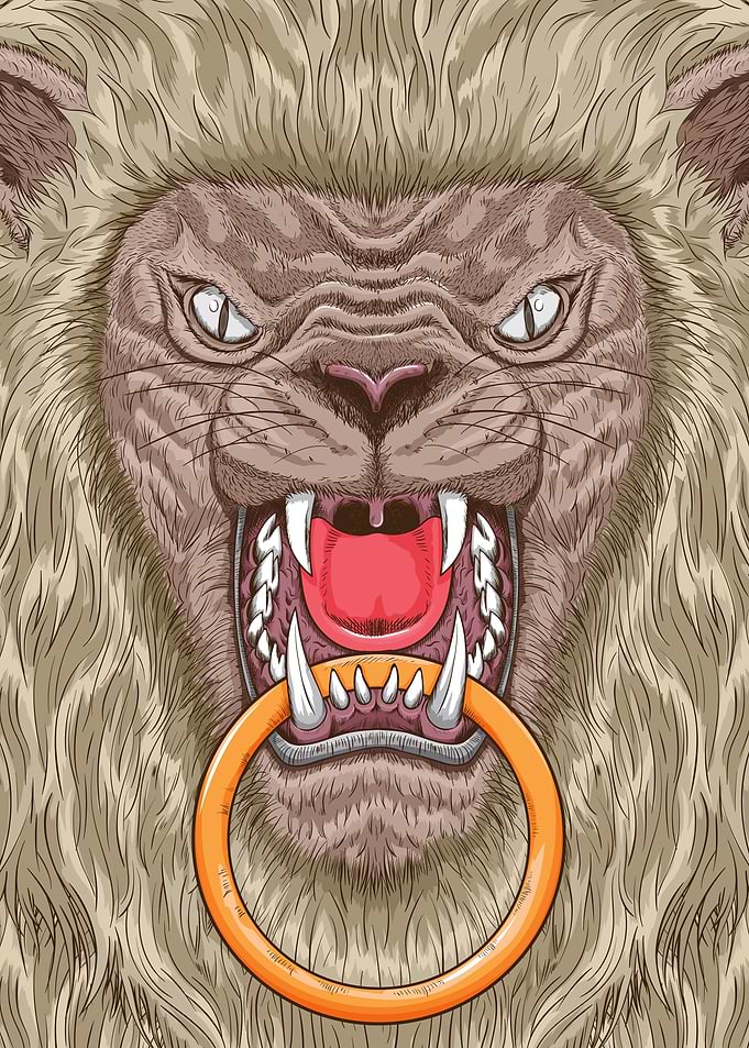 Mad Lion with Ring