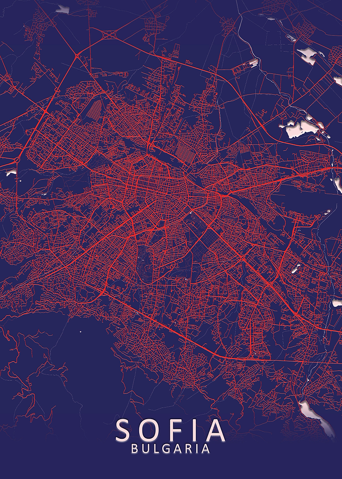Sofia Dark Blue City Map