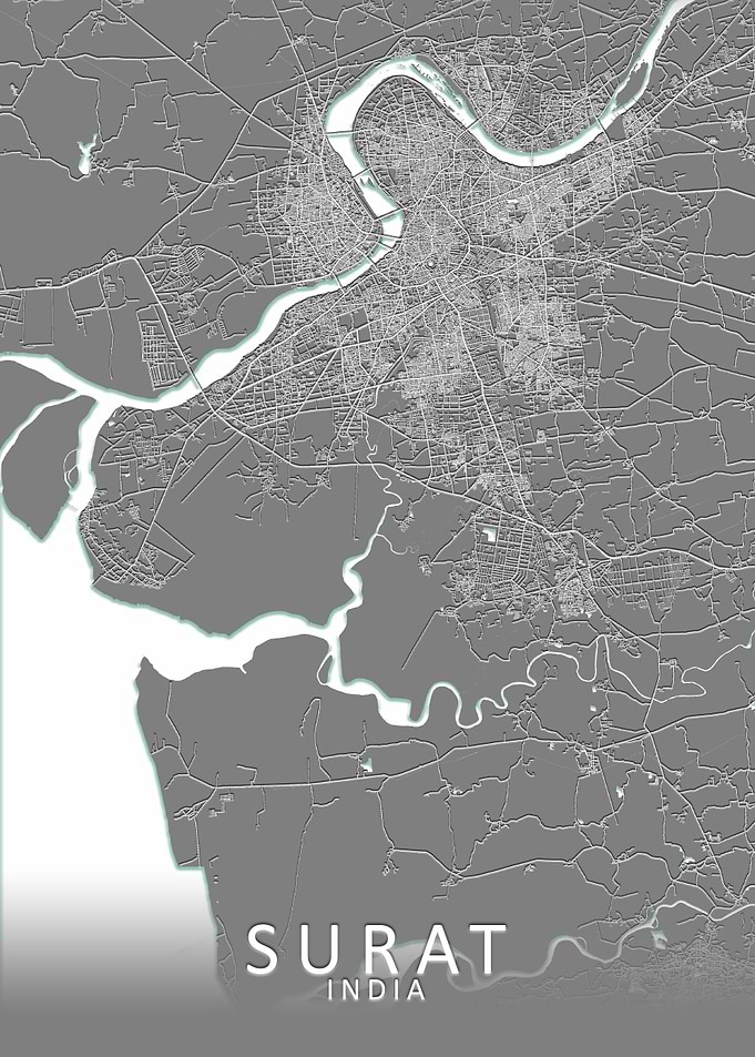 Surat Grey City Map