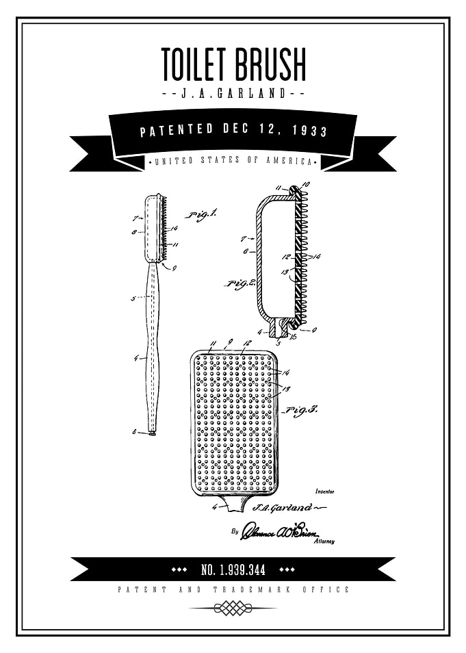 1933 Toilet Brush Patent