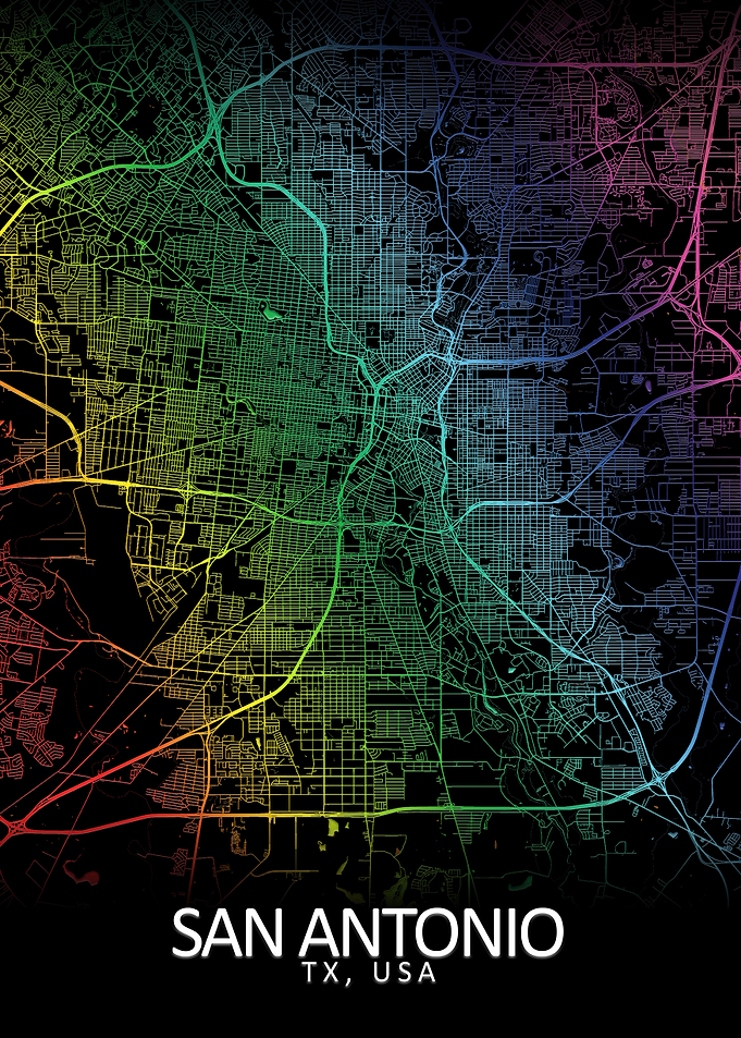San Antonio Rainbow Map
