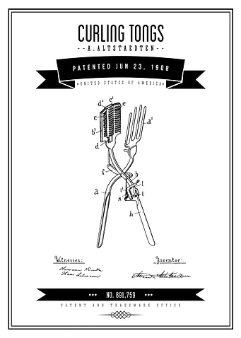 1908 Curling Tongs Patent