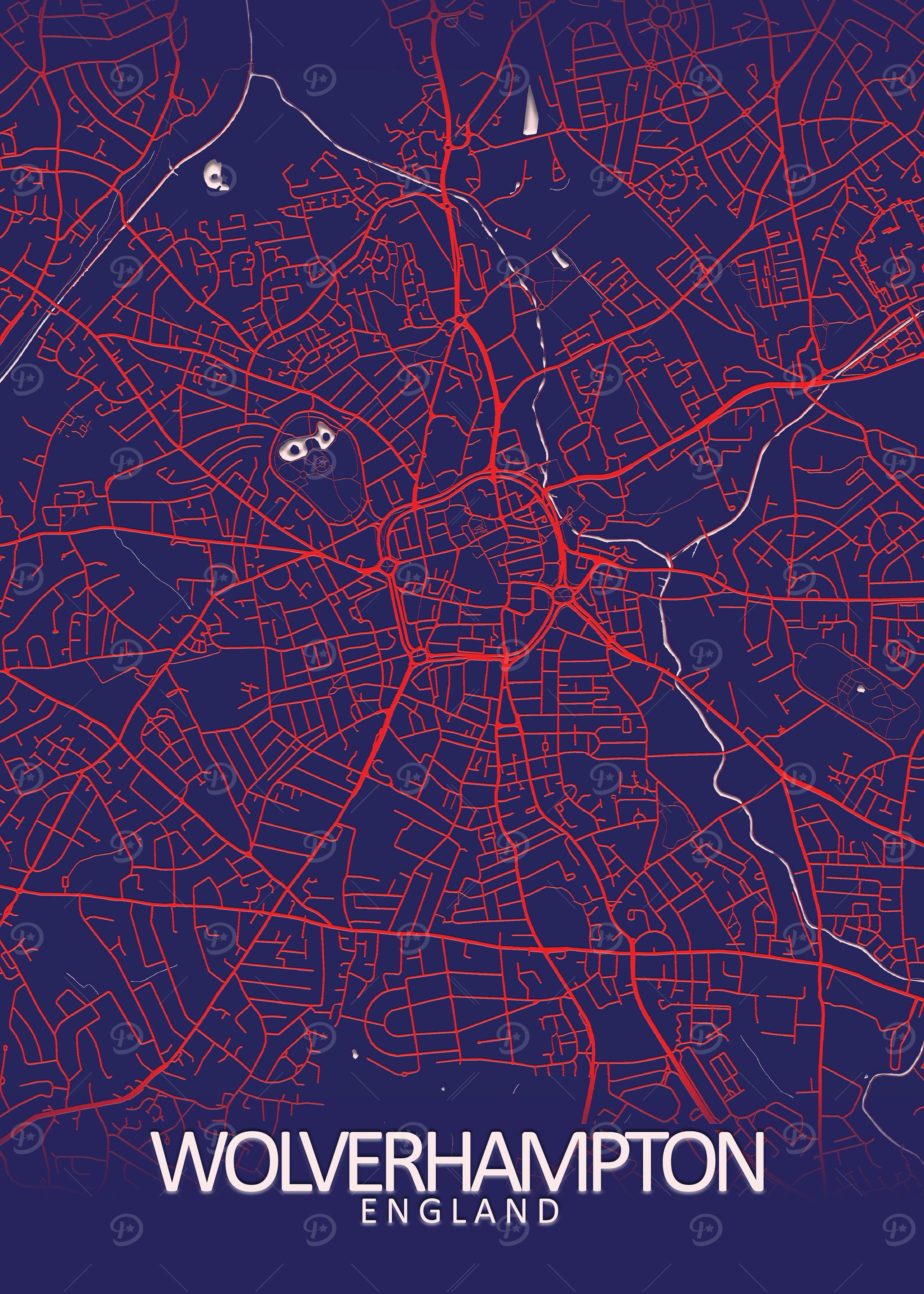 Wolverhampton Dark BlueMap