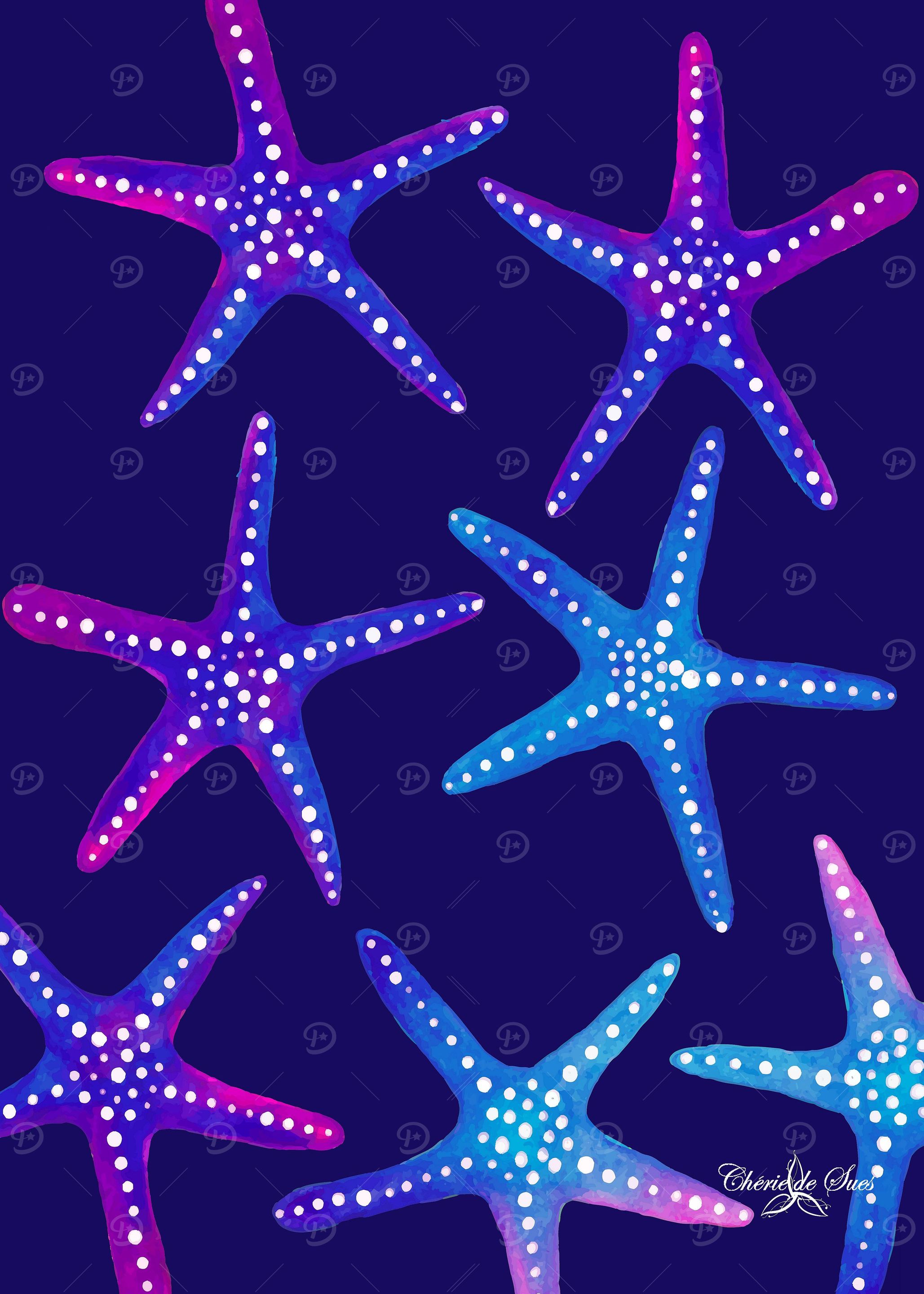 Magenta And Blue Starfish