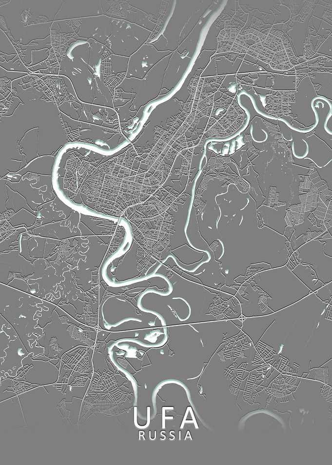 Ufa Grey City Map