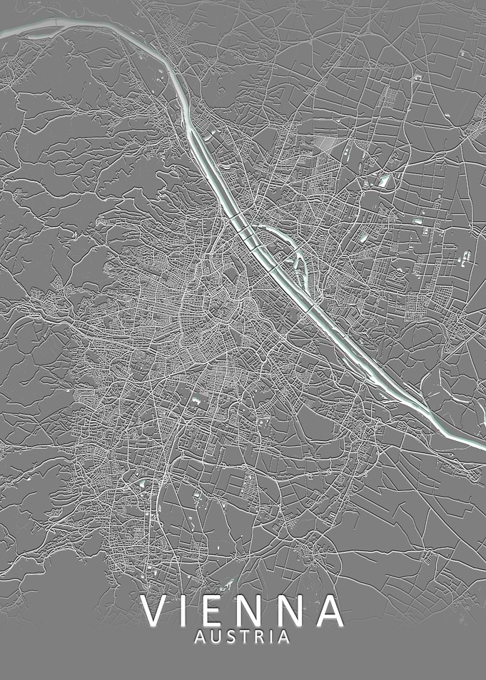 Vienna Grey City Map