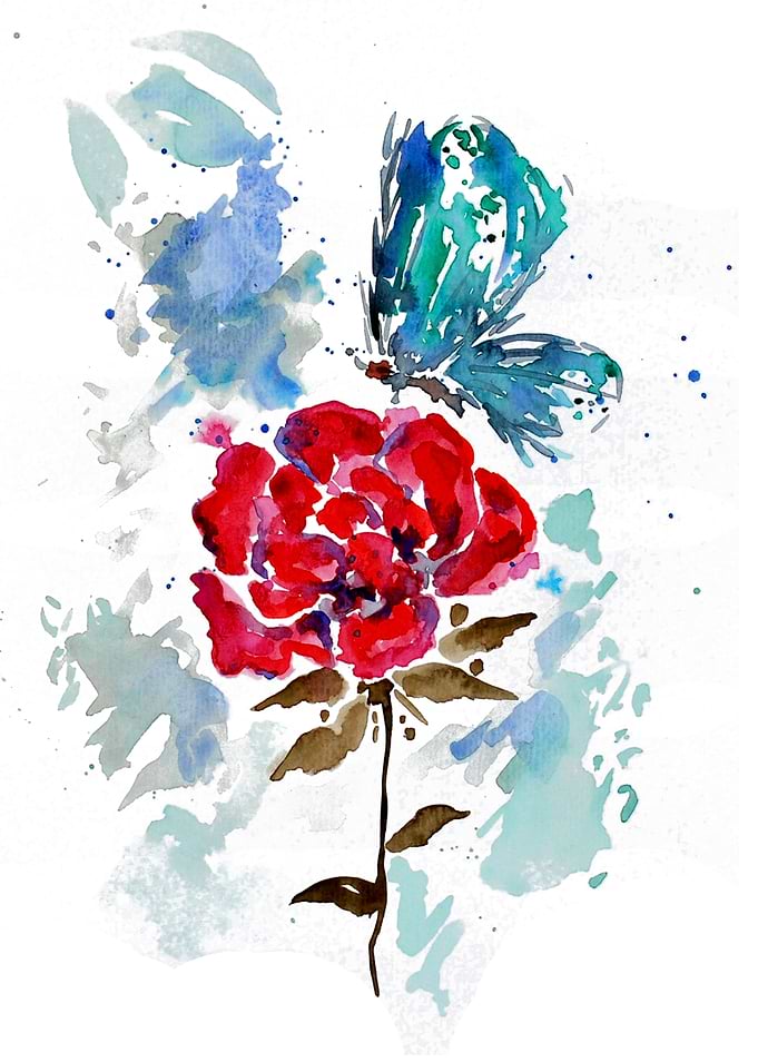 Rose and Butterfly