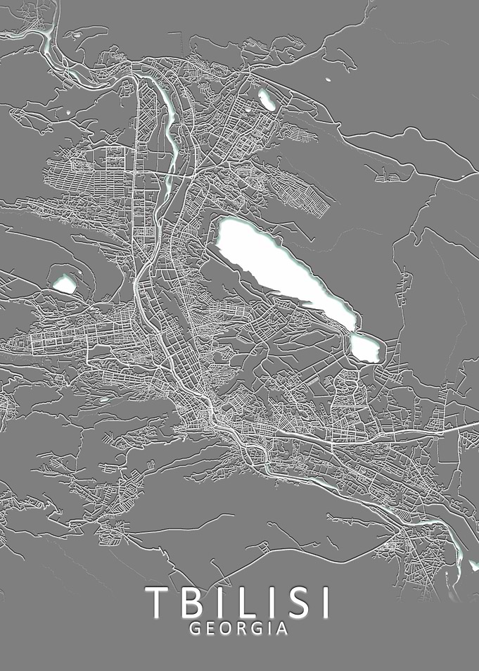 Tbilisi Grey City Map