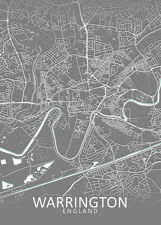 Warrington Grey City Map