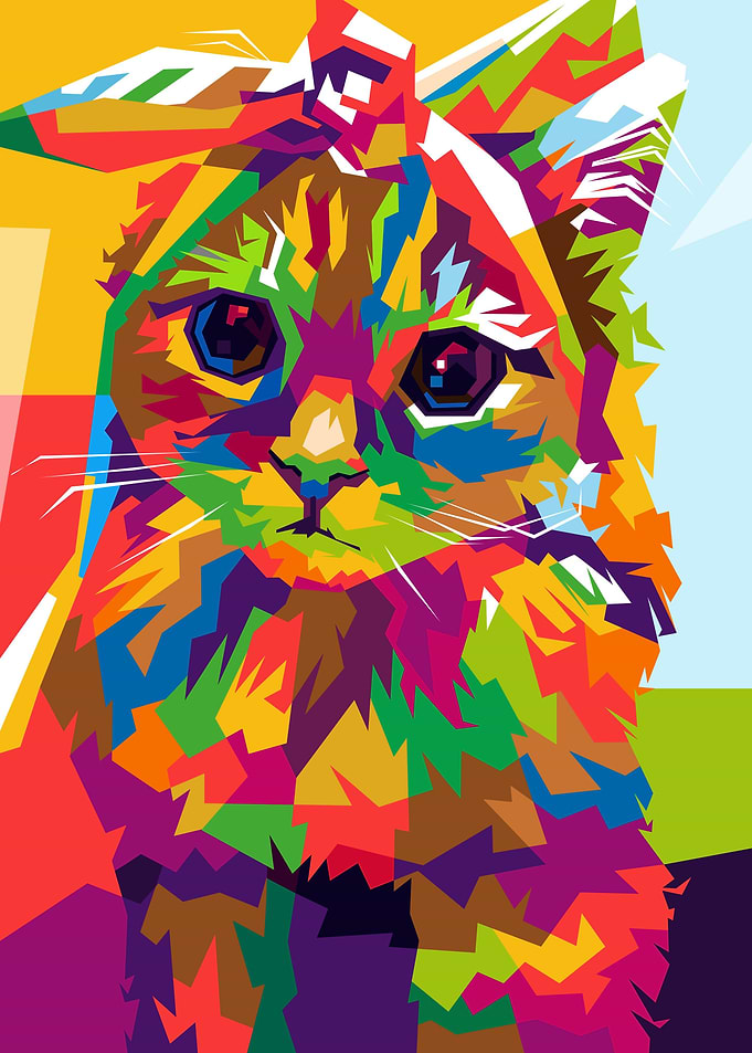 cute cat in wpap
