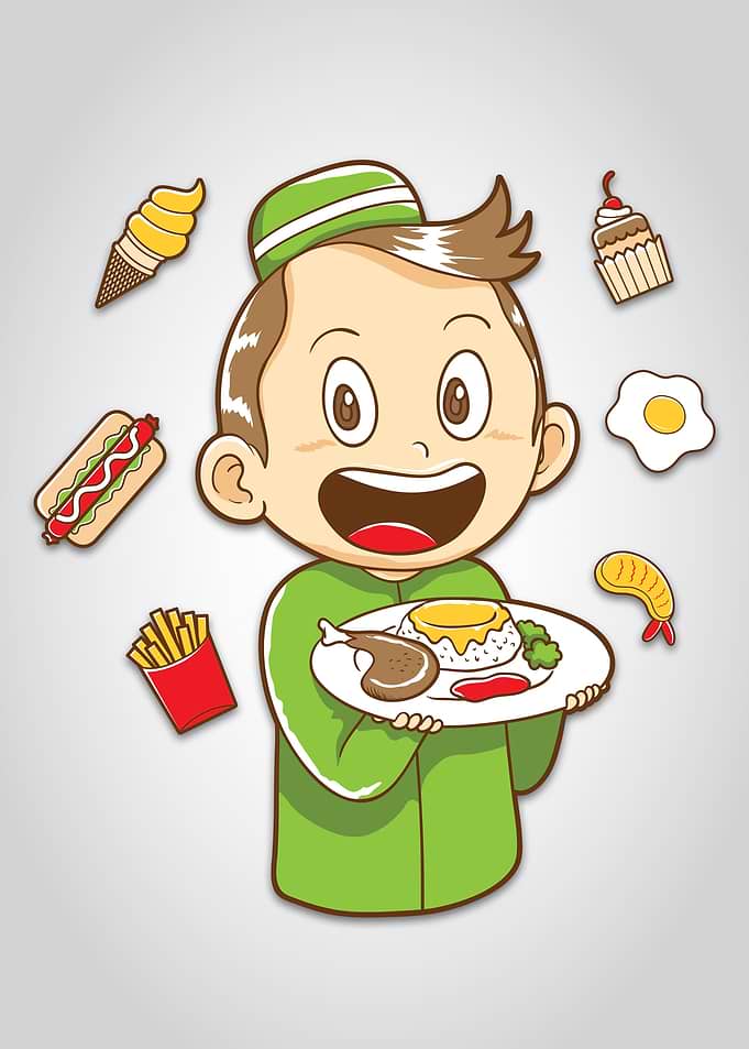 moslem kid with food