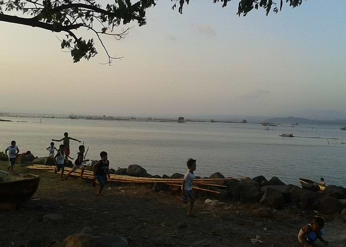 Kids playing at beach