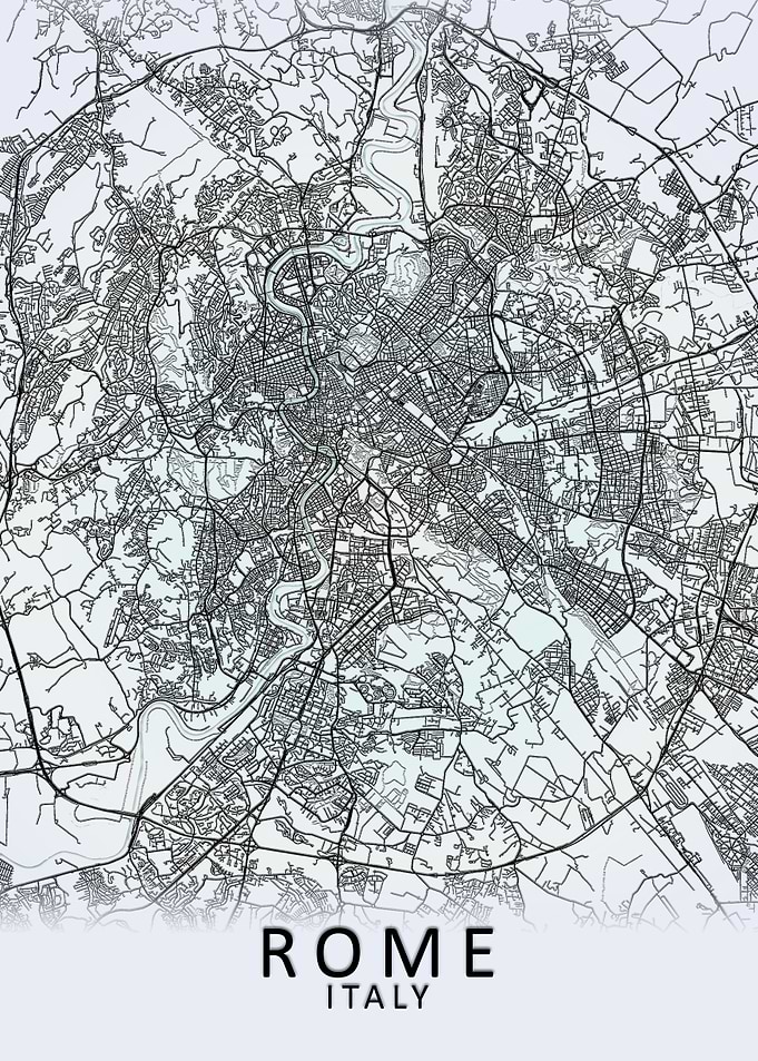Rome White City Map