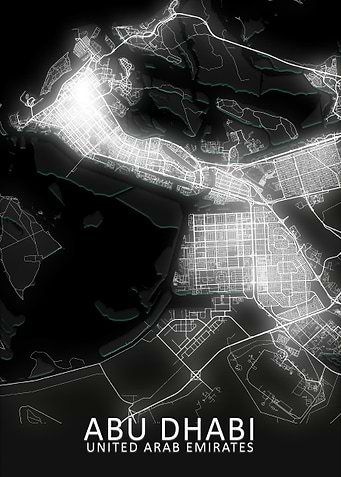 Abu Dhabi LED Glow Map