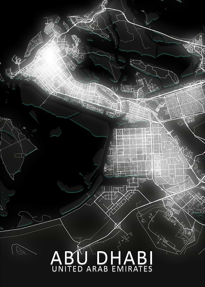 Abu Dhabi LED Glow Map