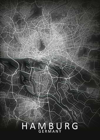 Hamburg LED Glow City Map