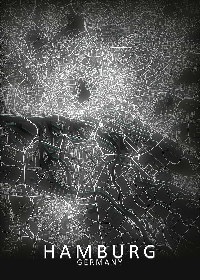 Hamburg LED Glow City Map