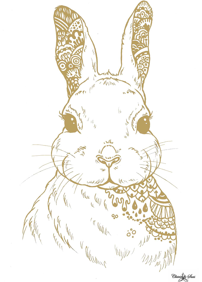 Golden Hare Boho Sketch
