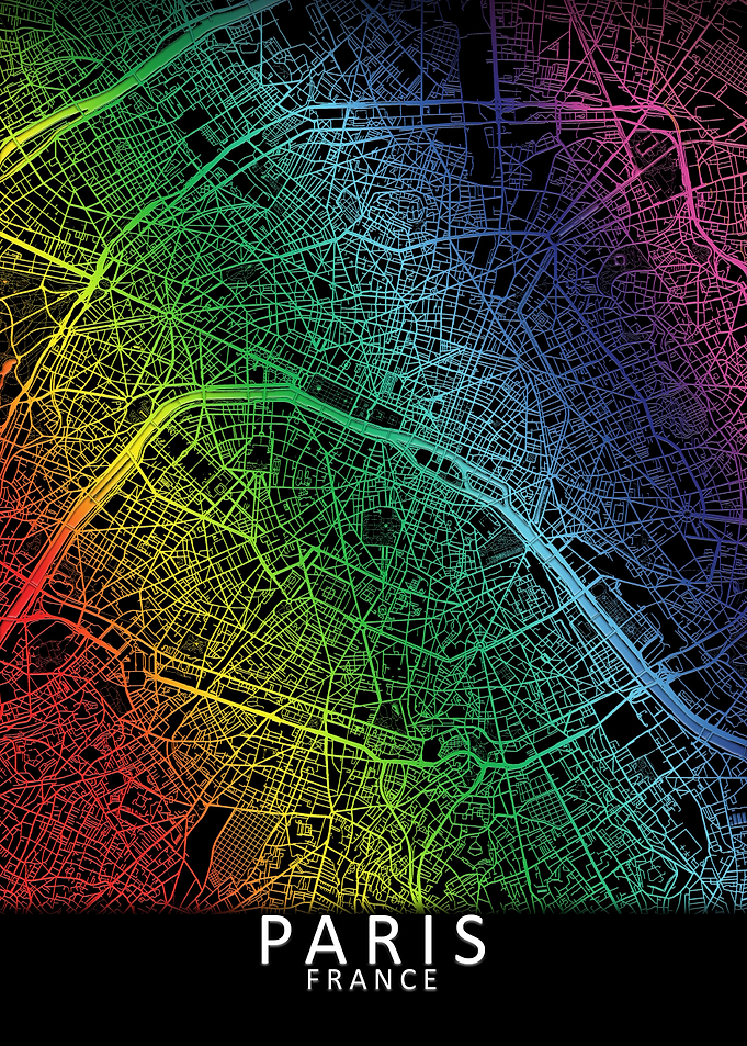 Paris Rainbow City Map