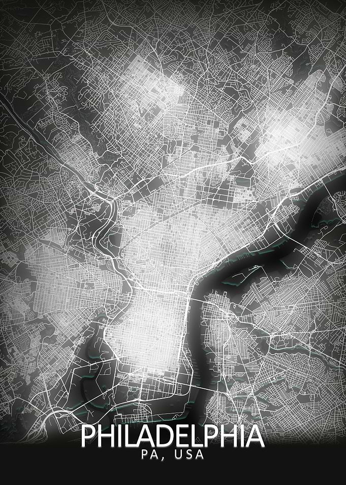 Philadelphia LED Glow Map