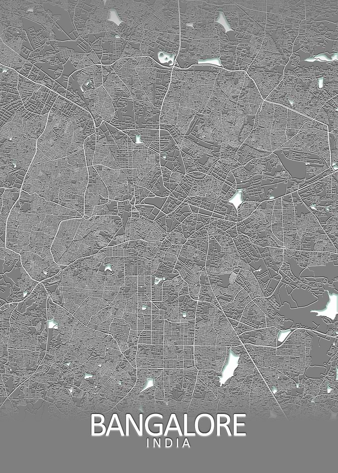 Bangalore Grey City Map