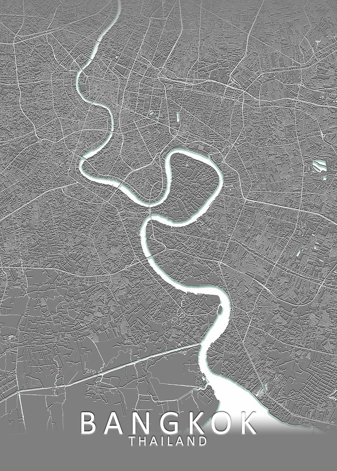 Bangkok Grey City Map