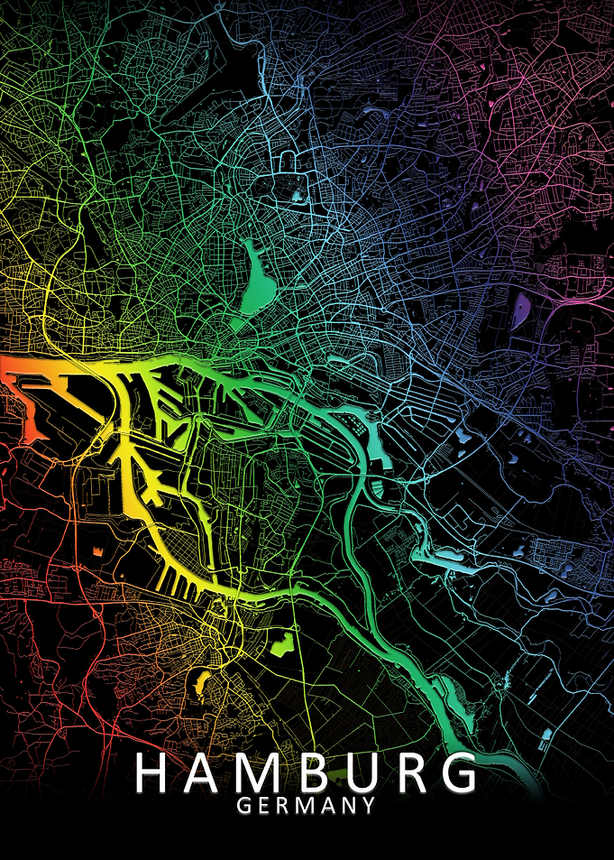 Hamburg Rainbow City Map