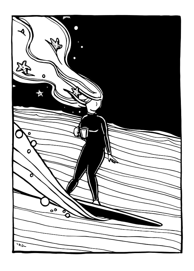 Dawn Patrol Surfer Girl