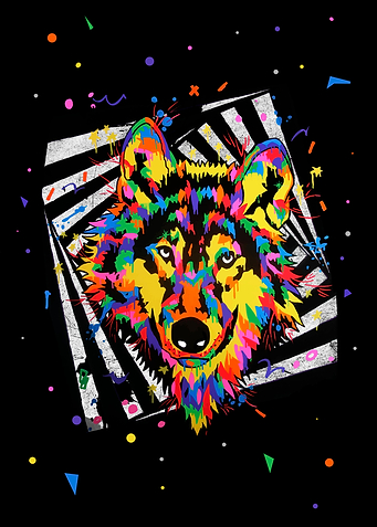 psychedelic wolf