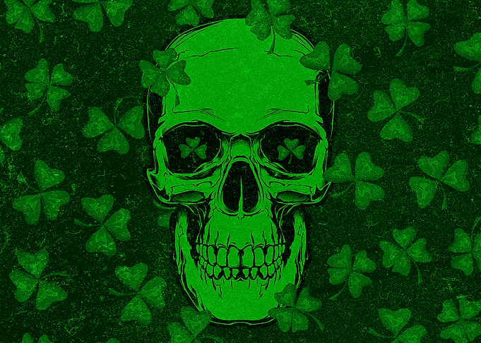 St Patricks Day Skull