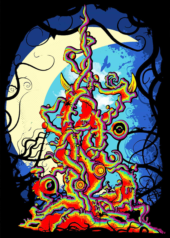 psychedelic moon