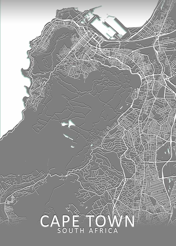 Cape Town Grey City Map