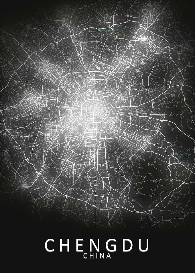 Chengdu LED Glow City Map