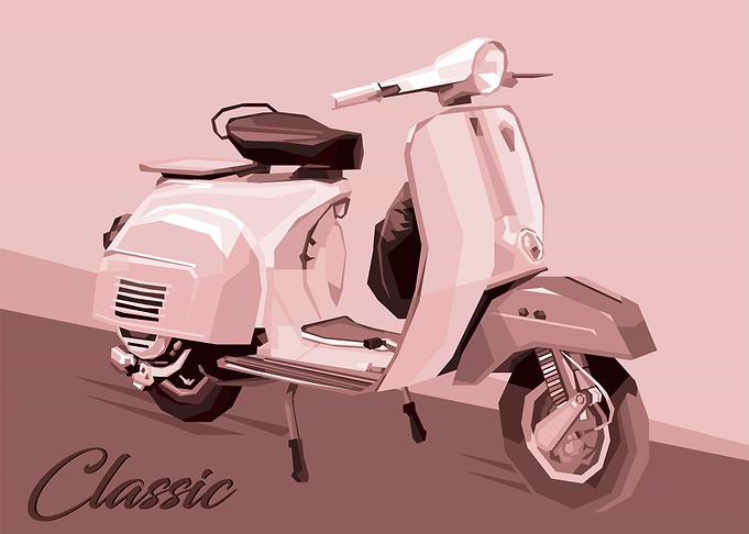 Classic Vespa Monochrome