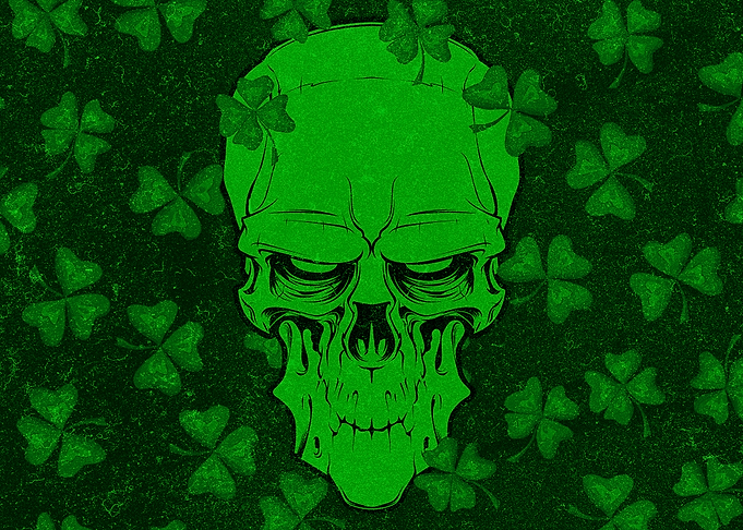 St Patricks Day Skull