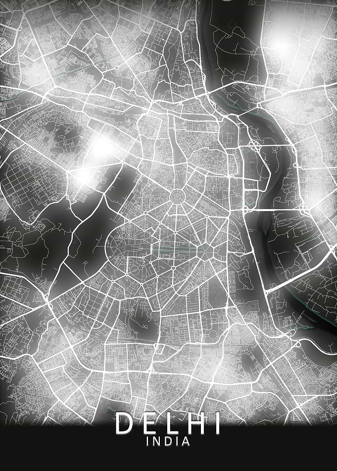 Delhi LED Glow City Map