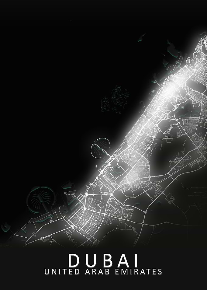 Dubai LED Glow City Map