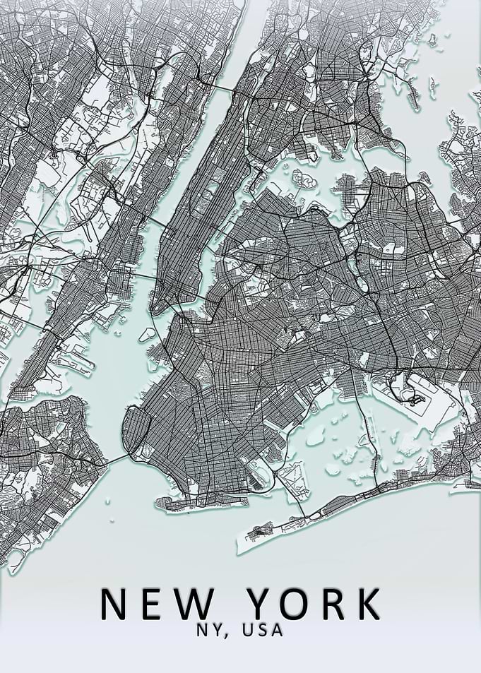 New York White City Map