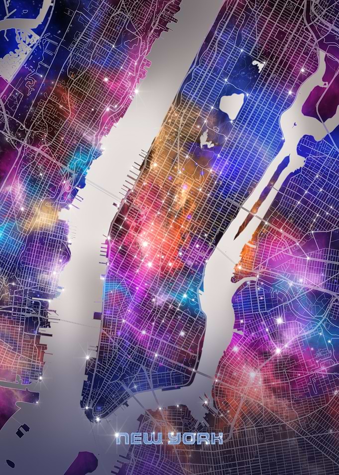 new york map galaxy