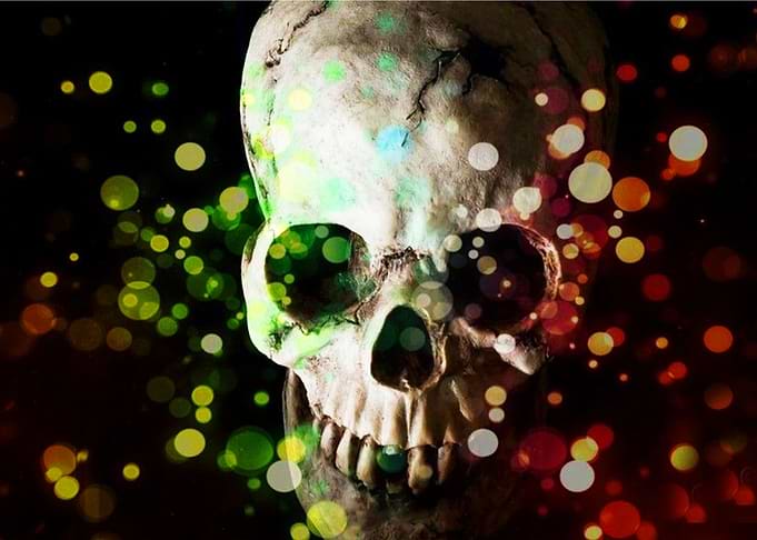 Human Skull pop art