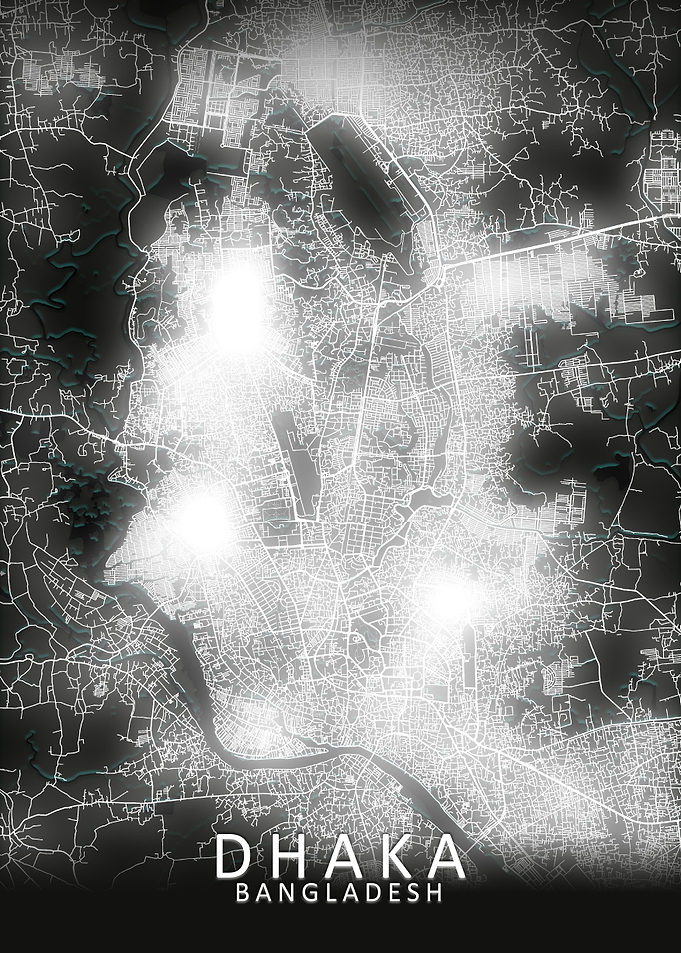 Dhaka LED Glow City Map