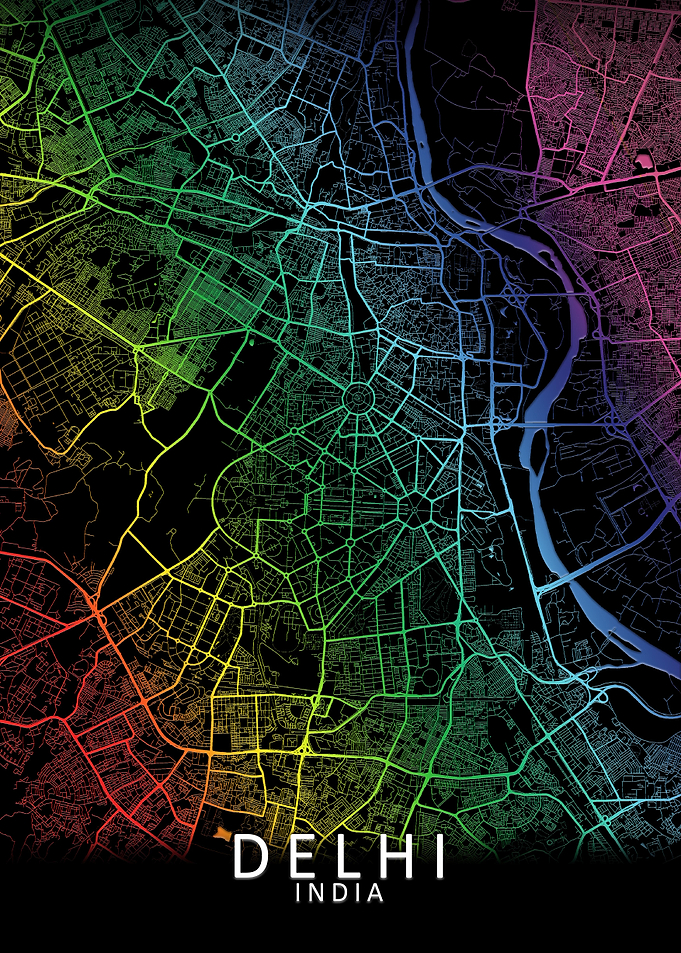 Delhi Rainbow City Map