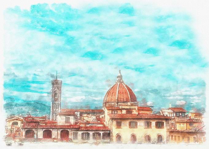 Blue sky over Florence
