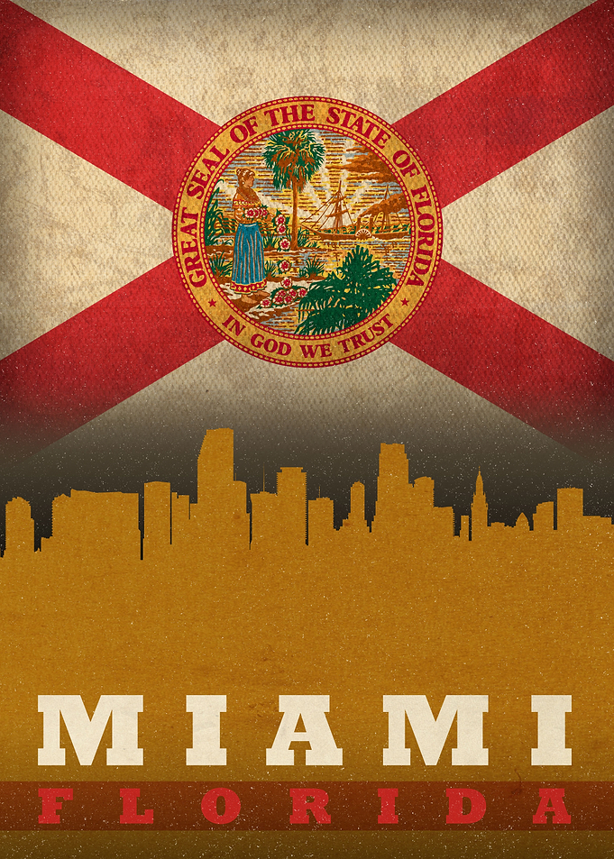 Miami Florida City Skyline