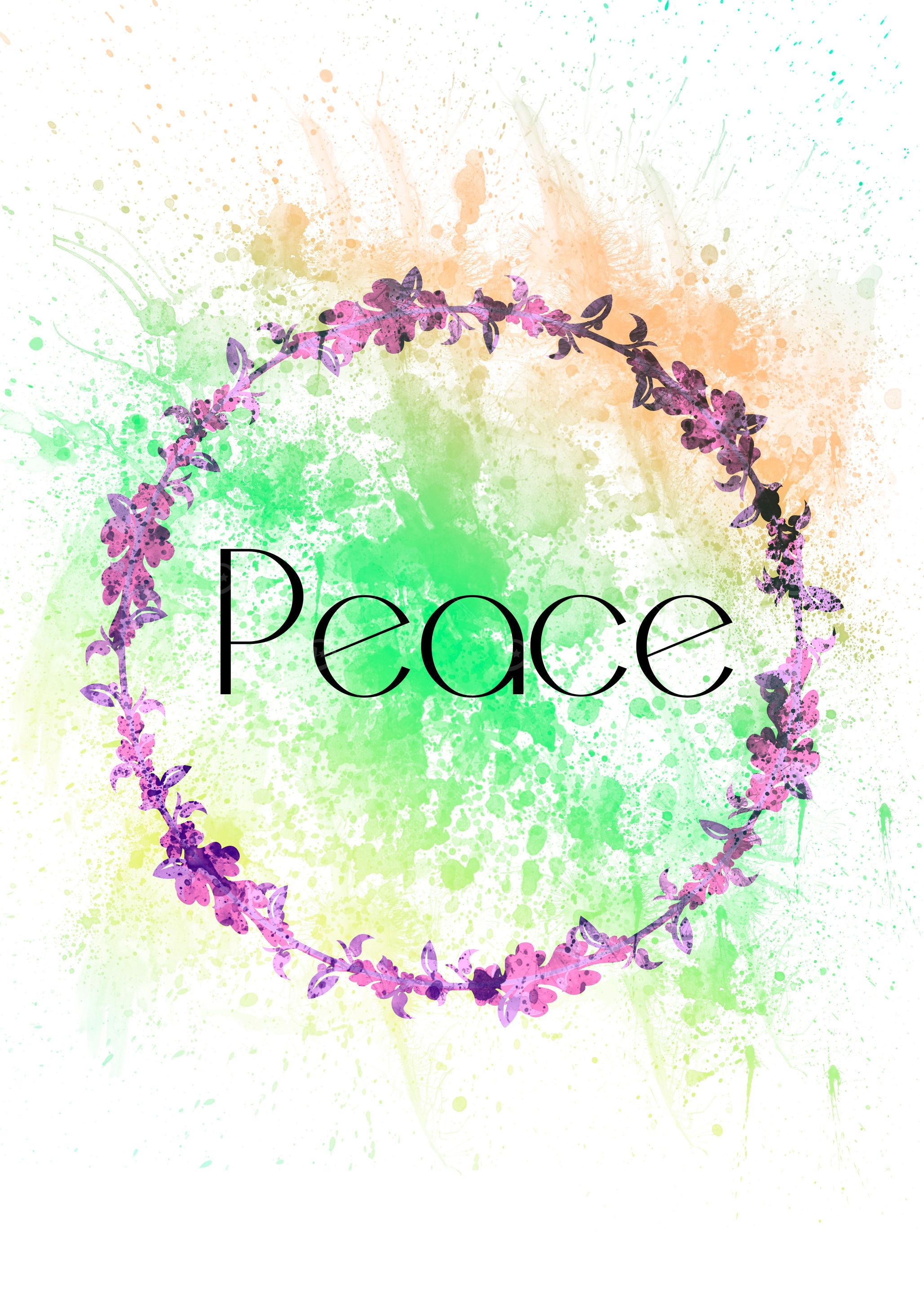 Peace acuarela