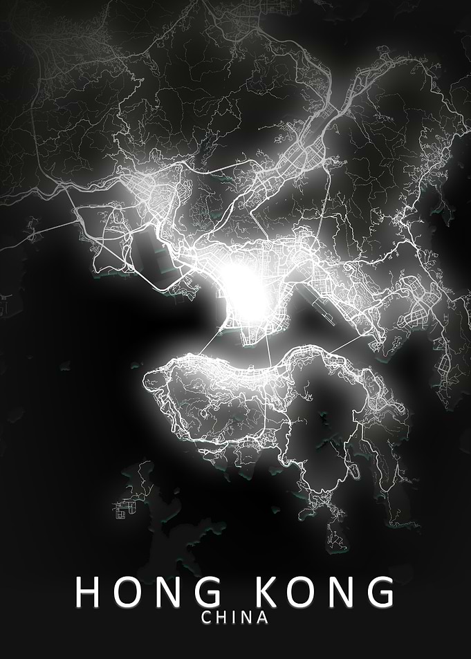 Hong Kong LED Glow CityMap