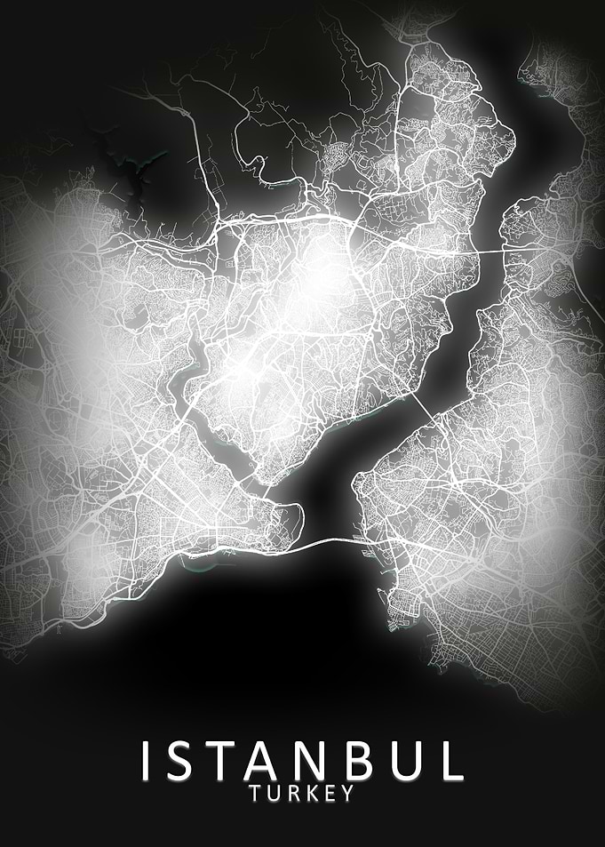 Istanbul LED Glow City Map