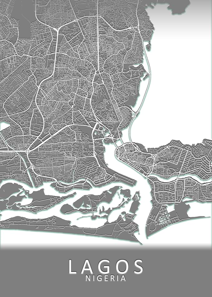 Lagos Grey City Map